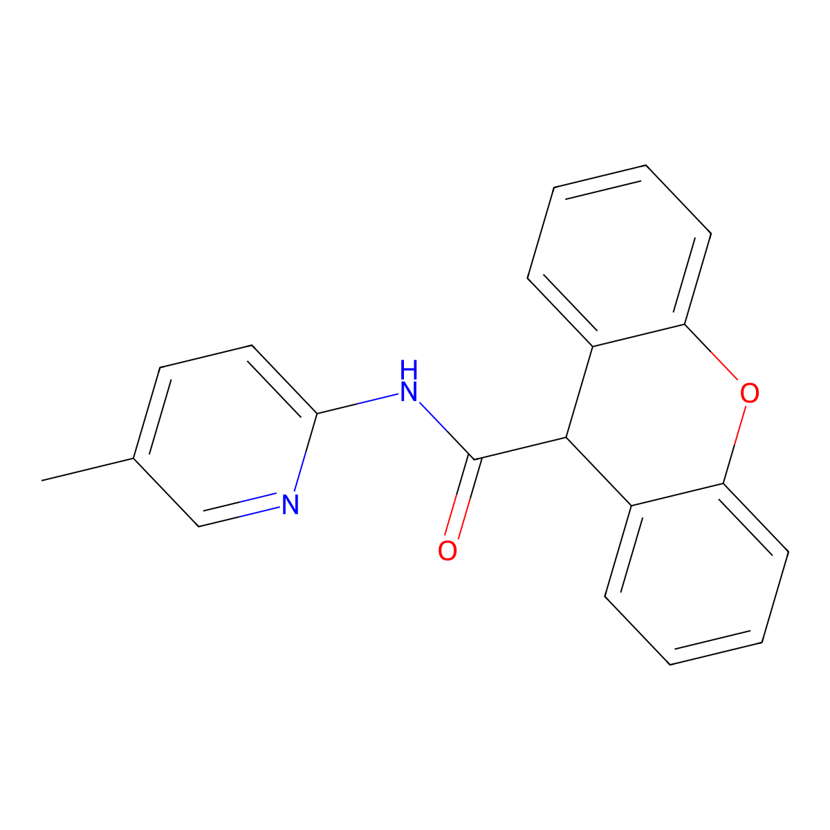 N-(5-methylpyridin-2-yl)-9H-xanthene-9-carboxamide molecular structure, CAS 349124-54-5