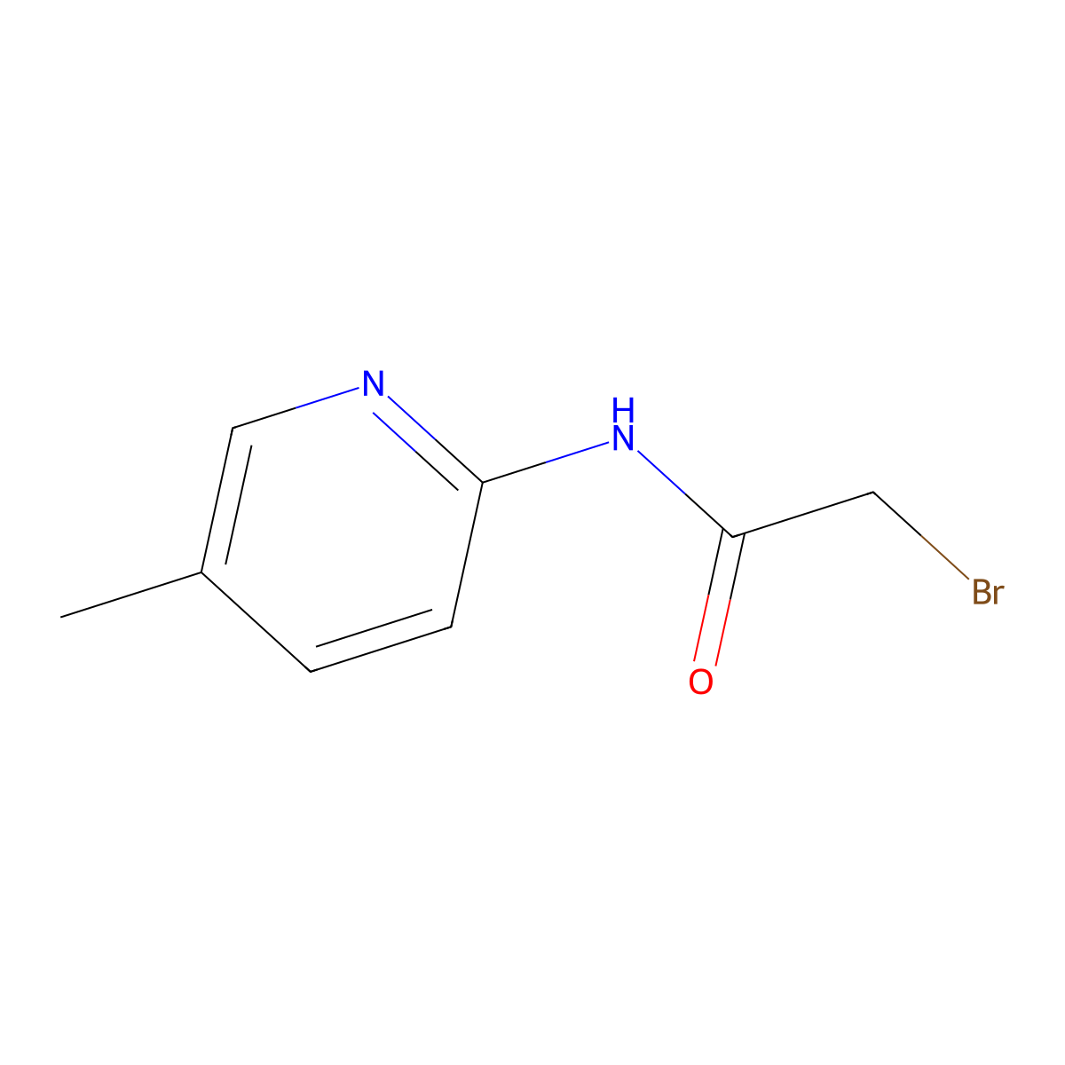 2-bromo-N-(5-methylpyridin-2-yl)acetamide molecular structure, CAS 349124-62-5