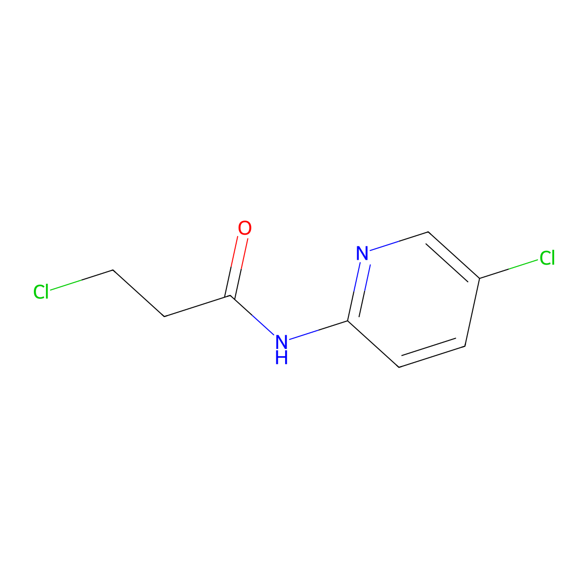 3-chloro-N-(5-chloropyridin-2-yl)propanamide molecular structure, CAS 349124-70-5