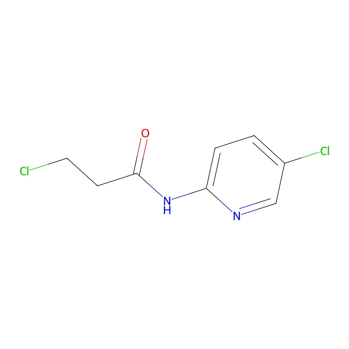 3-chloro-N-(5-chloropyridin-2-yl)propanamide molecular structure, CAS 349124-70-5