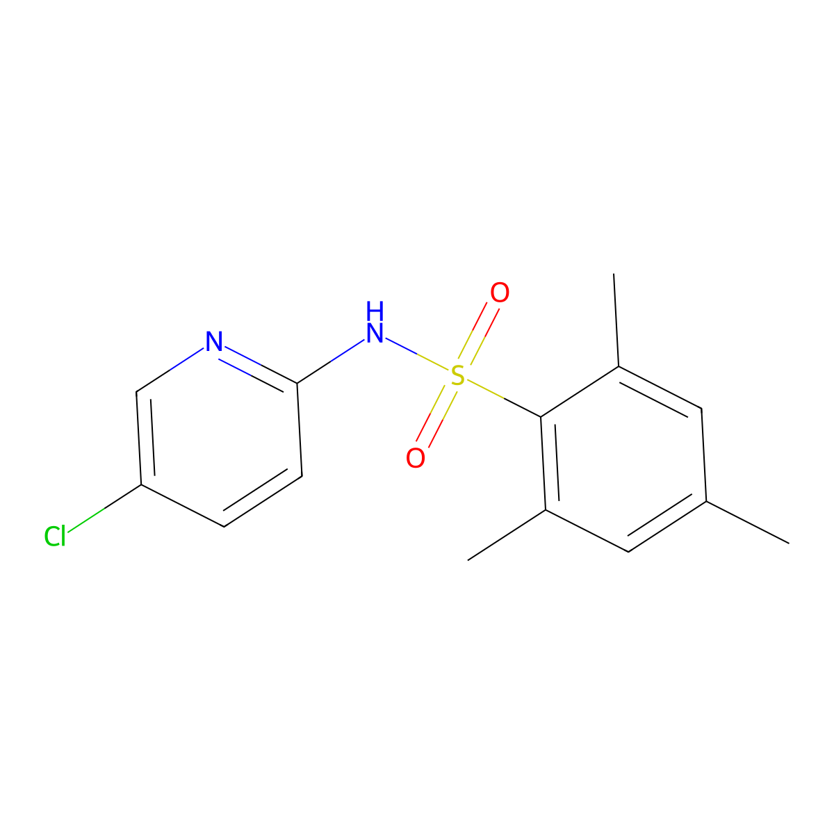 N-(5-chloropyridin-2-yl)-2,4,6-trimethylbenzenesulfonamide molecular structure, CAS 349124-74-9