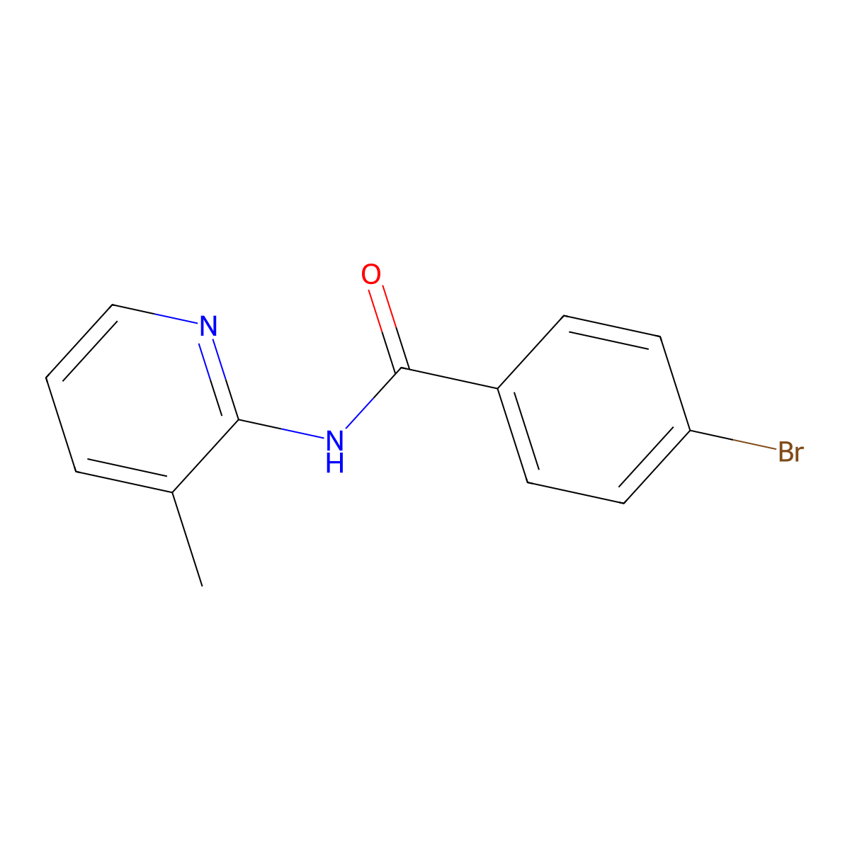 4-bromo-N-(3-methylpyridin-2-yl)benzamide molecular structure, CAS 349125-17-3
