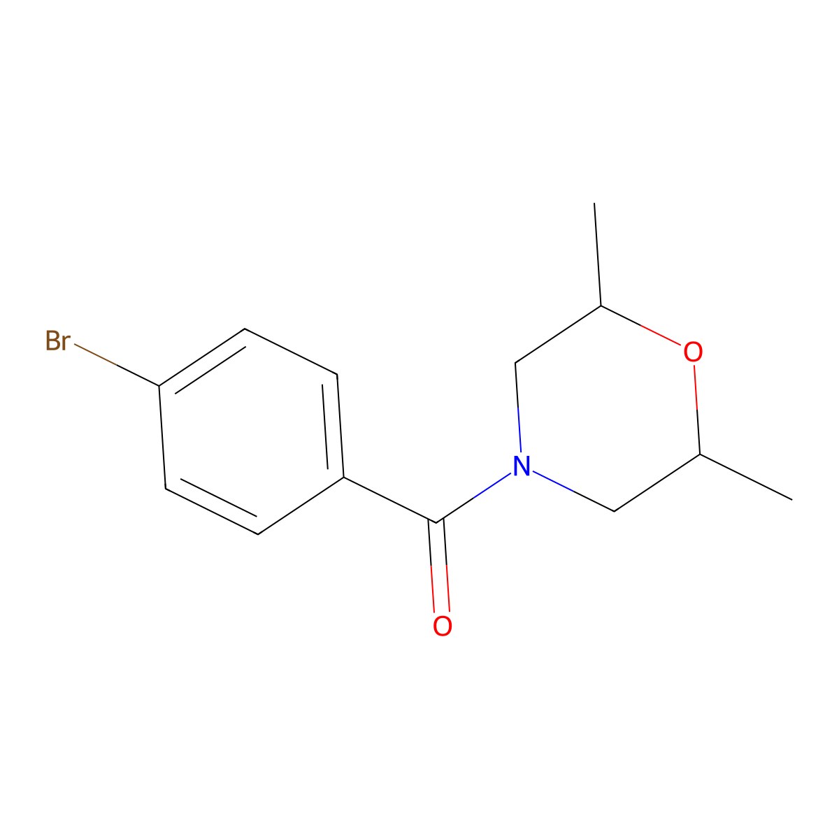4-(4-Bromobenzoyl)-2,6-dimethylmorpholine molecular structure, CAS 349125-22-0