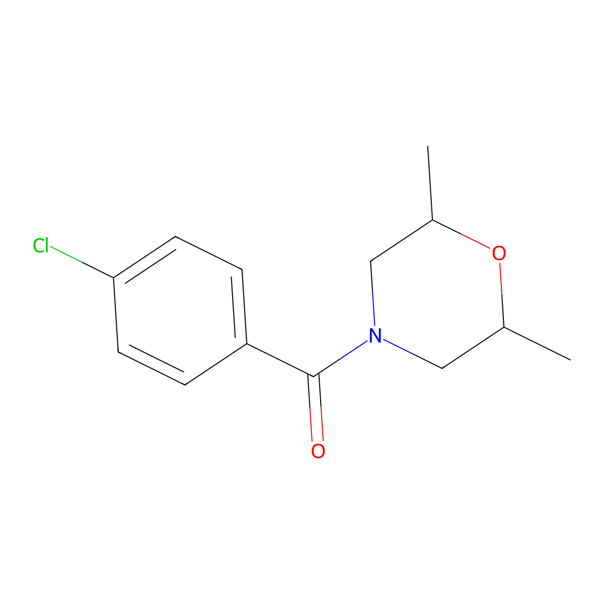 2,6-Dimethylmorpholin-4-yl 4-chlorophenyl ketone molecular structure, CAS 349125-38-8