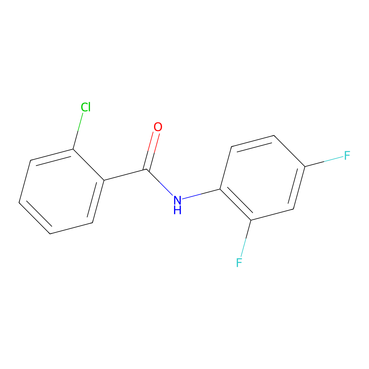 2-chloro-N-(2,4-difluorophenyl)benzamide molecular structure, CAS 349125-64-0