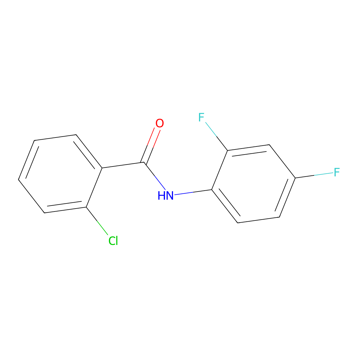 2-chloro-N-(2,4-difluorophenyl)benzamide molecular structure, CAS 349125-64-0
