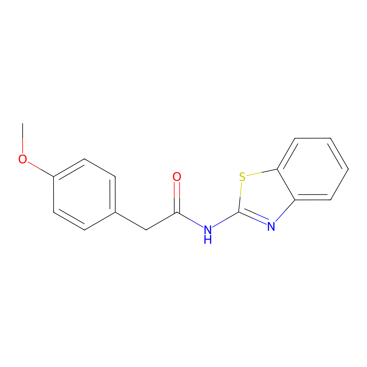 N-(1,3-benzothiazol-2-yl)-2-(4-methoxyphenyl)acetamide molecular structure, CAS 349126-33-6