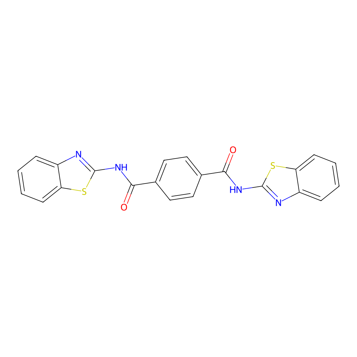 1-N,4-N-bis(1,3-benzothiazol-2-yl)benzene-1,4-dicarboxamide molecular structure, CAS 349127-36-2
