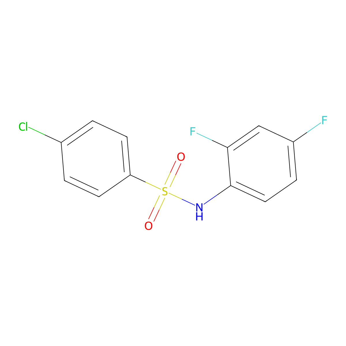 4-chloro-N-(2,4-difluorophenyl)benzenesulfonamide molecular structure, CAS 349127-47-5
