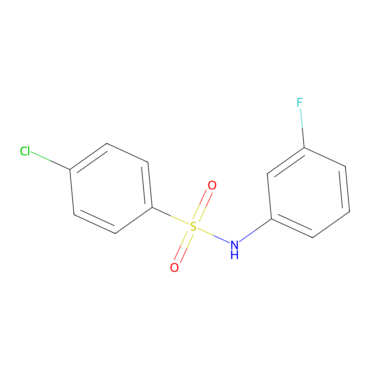 4-chloro-N-(3-fluorophenyl)benzenesulfonamide molecular structure, CAS 349127-49-7