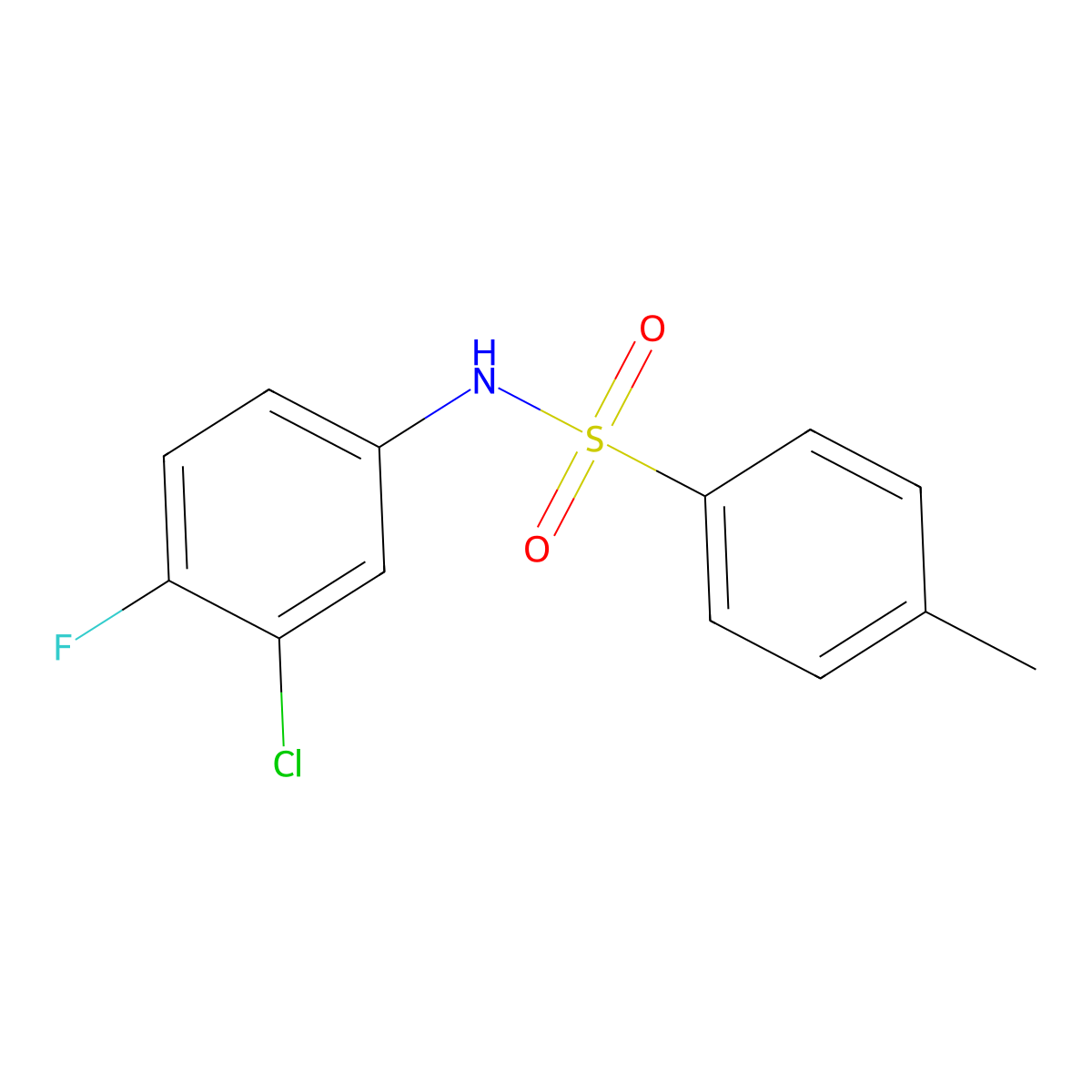 N-(3-chloro-4-fluorophenyl)-4-methylbenzenesulfonamide molecular structure, CAS 349127-54-4
