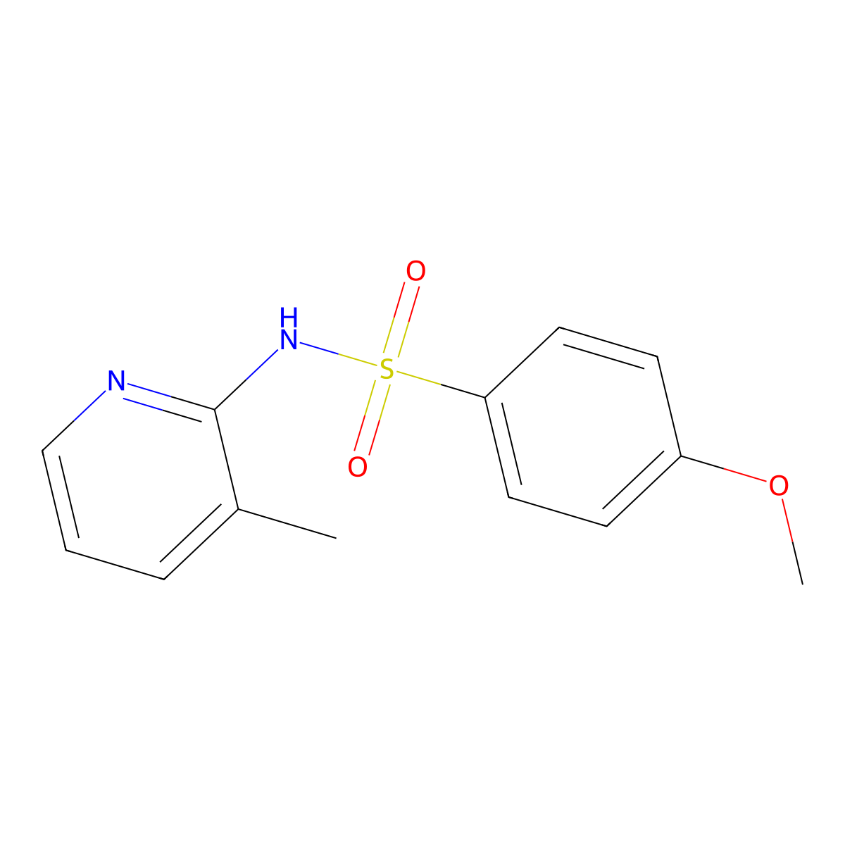 4-methoxy-N-(3-methyl-2-pyridinyl)benzenesulfonamide molecular structure, CAS 349127-64-6