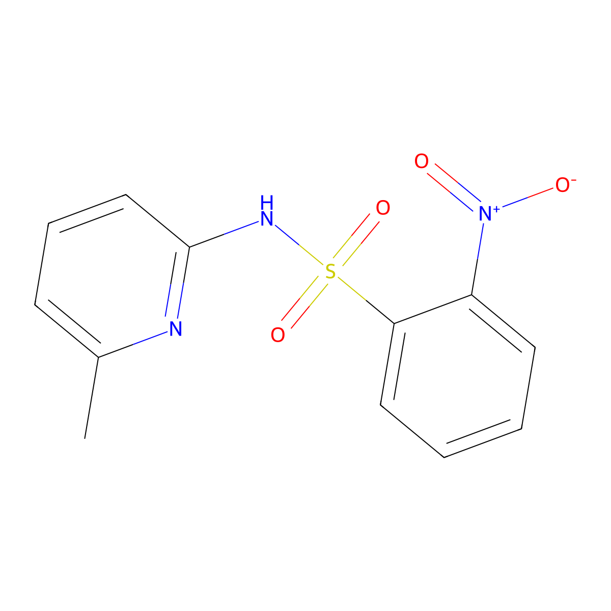 N-(6-methylpyridin-2-yl)-2-nitrobenzenesulfonamide molecular structure, CAS 349127-67-9