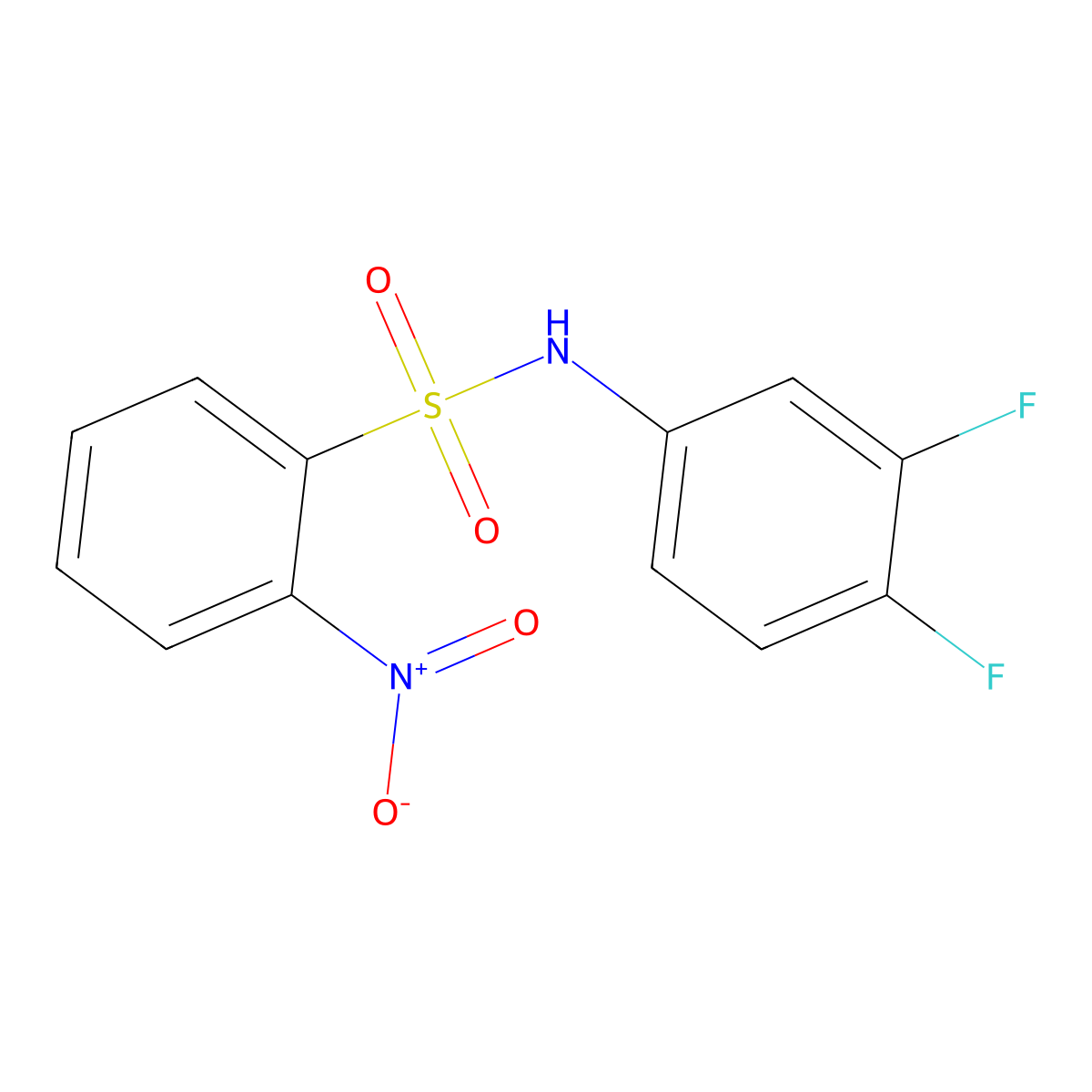 N-(3,4-difluorophenyl)-2-nitrobenzenesulfonamide molecular structure, CAS 349127-71-5