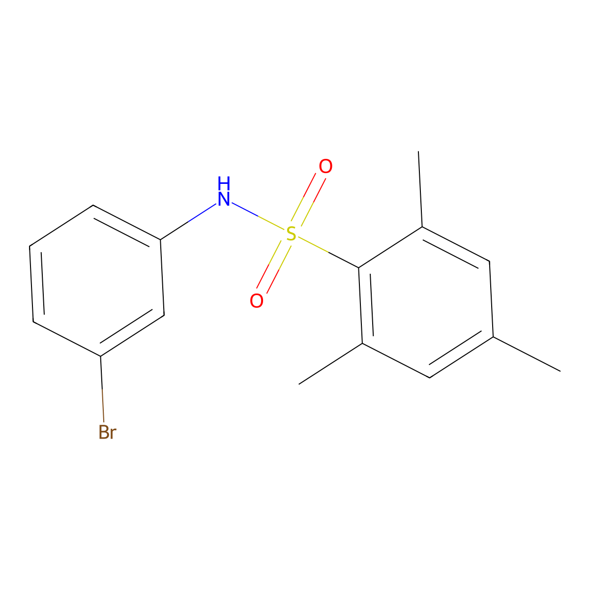 N-(3-bromophenyl)-2,4,6-trimethylbenzenesulfonamide molecular structure, CAS 349127-80-6
