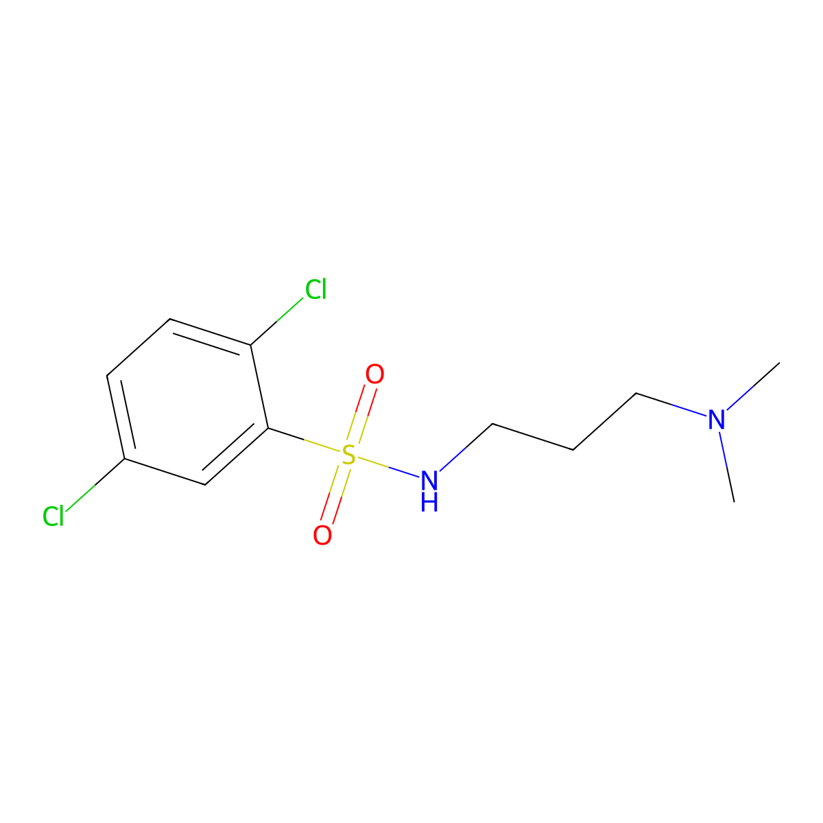 2,5-dichloro-N-[3-(dimethylamino)propyl]benzenesulfonamide molecular structure, CAS 349127-95-3