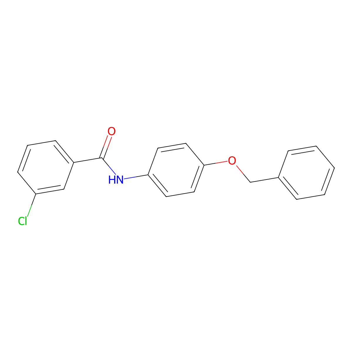 3-chloro-N-(4-phenylmethoxyphenyl)benzamide molecular structure, CAS 349128-26-3