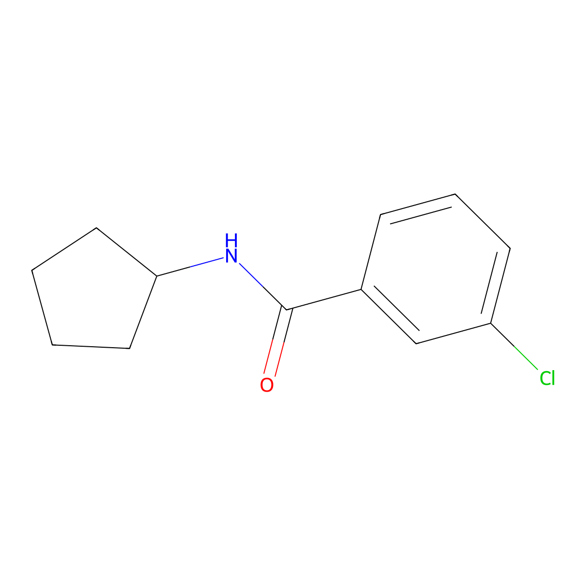 3-chloro-N-cyclopentylbenzamide molecular structure, CAS 349128-33-2