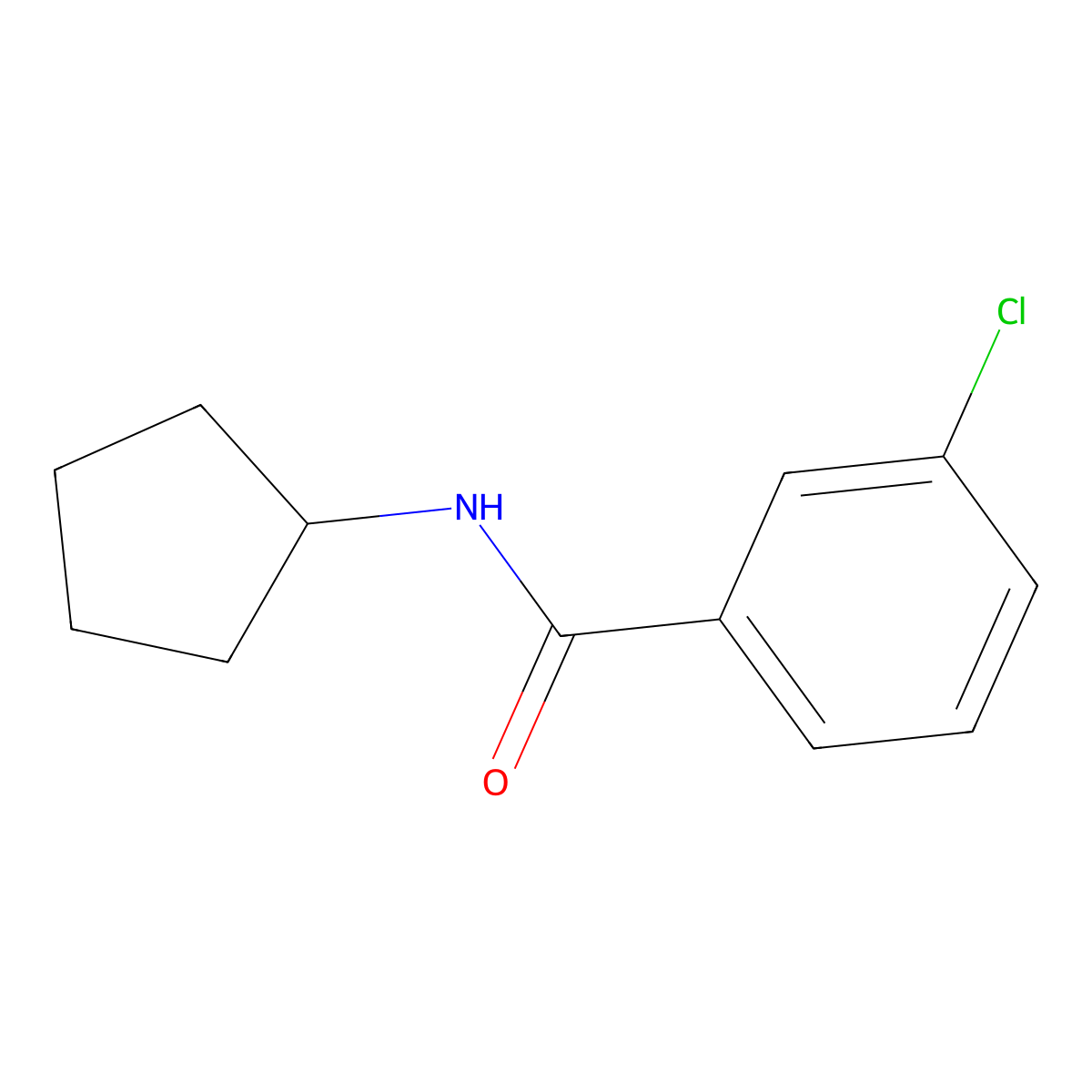 3-chloro-N-cyclopentylbenzamide molecular structure, CAS 349128-33-2