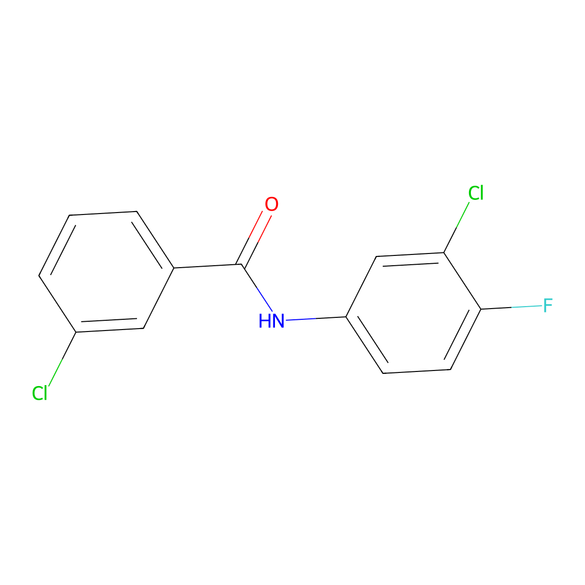 3-chloro-N-(3-chloro-4-fluorophenyl)benzamide molecular structure, CAS 349128-37-6