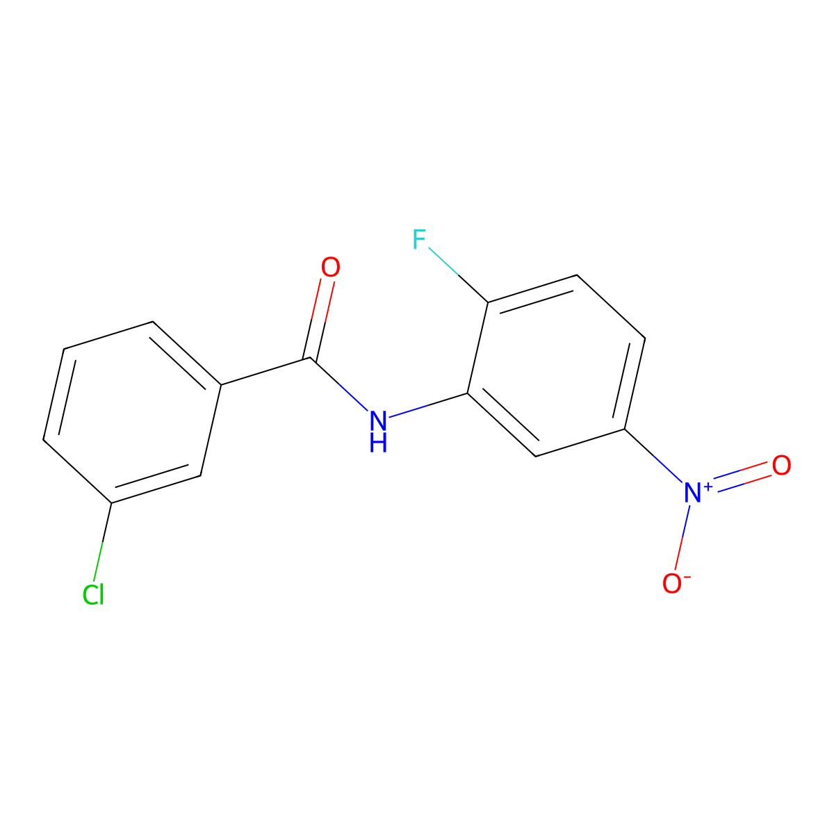 3-chloro-N-(2-fluoro-5-nitrophenyl)benzamide molecular structure, CAS 349128-38-7
