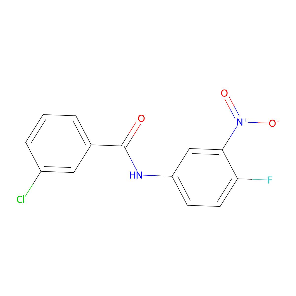 3-chloro-N-(4-fluoro-3-nitrophenyl)benzamide molecular structure, CAS 349128-39-8