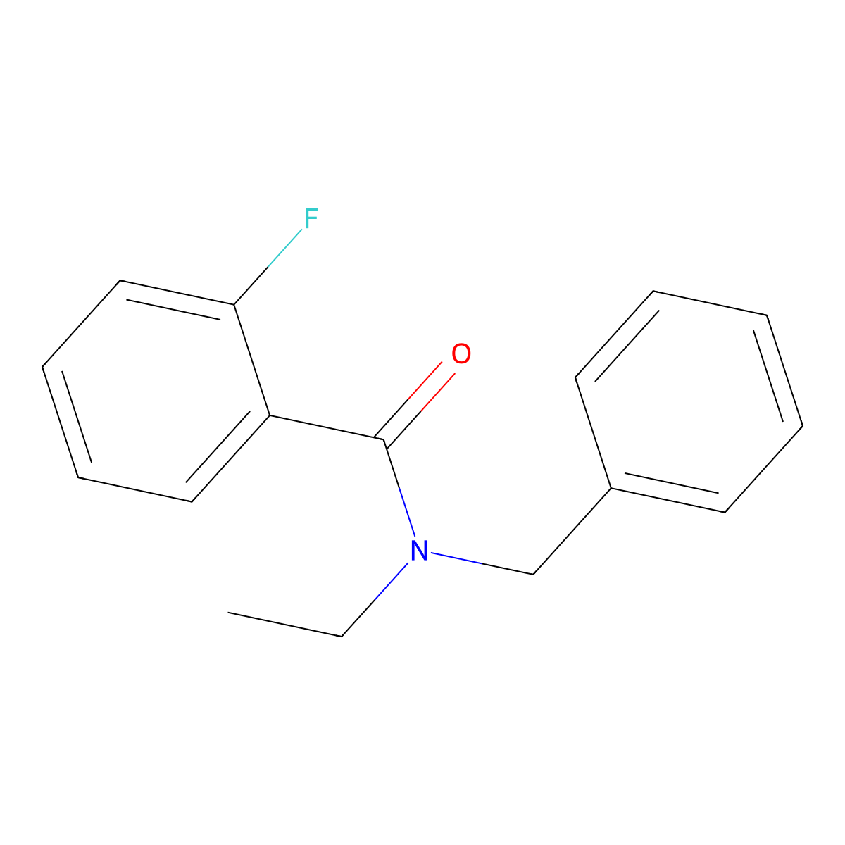 N-benzyl-N-ethyl-2-fluorobenzamide molecular structure, CAS 349128-48-9