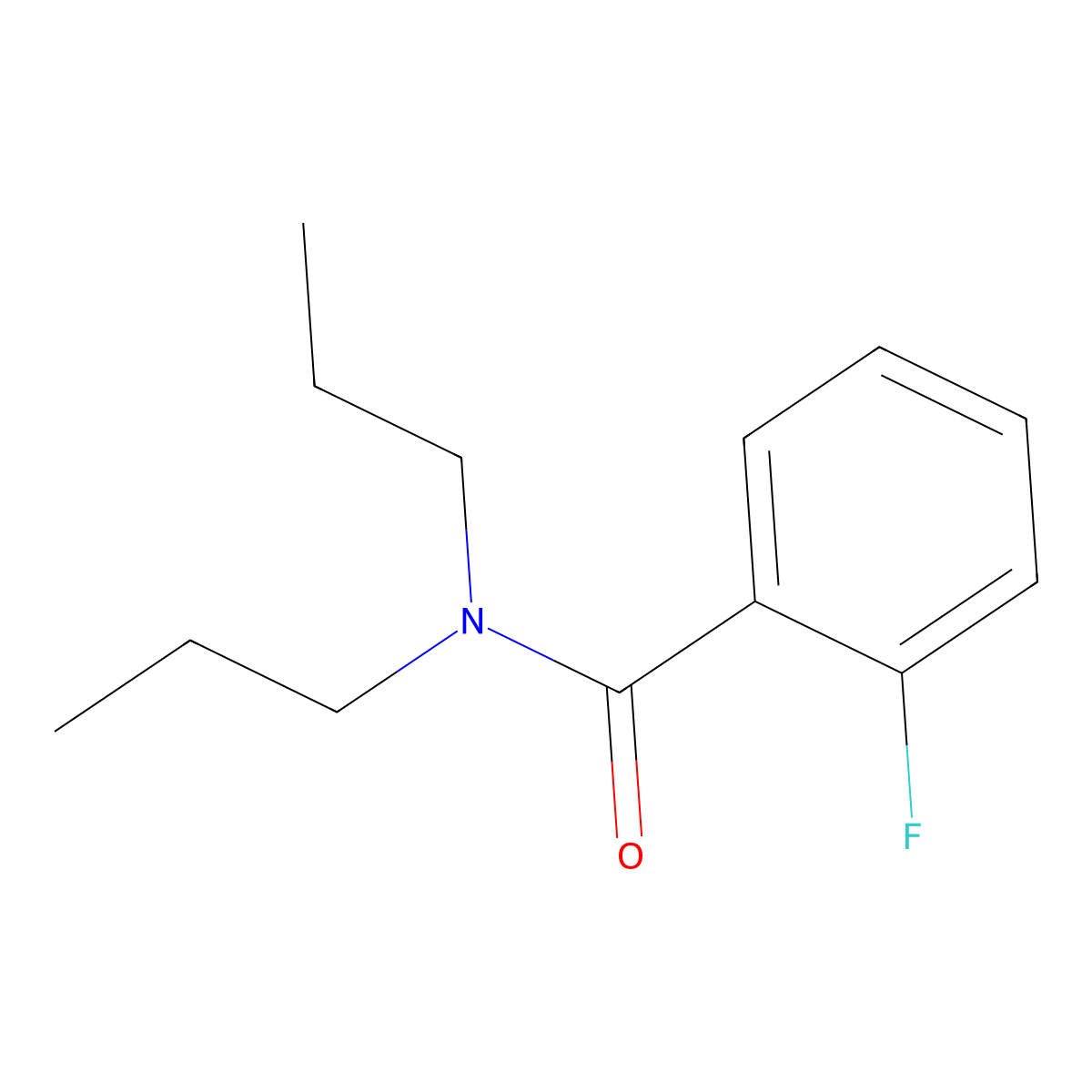 2-fluoro-N,N-dipropylbenzamide molecular structure, CAS 349128-59-2