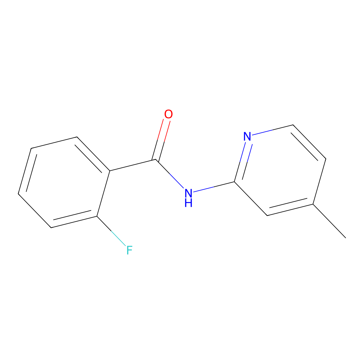 2-fluoro-N-(4-methyl-2-pyridinyl)benzamide molecular structure, CAS 349128-60-5