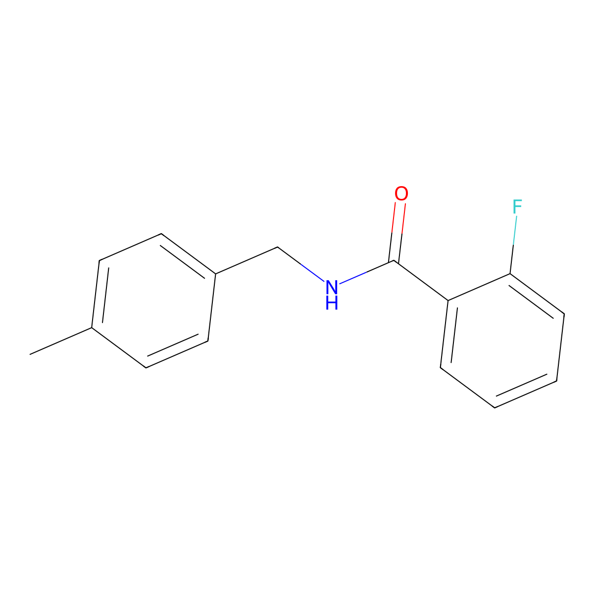 2-fluoro-N-(4-methylbenzyl)benzamide molecular structure, CAS 349129-43-7
