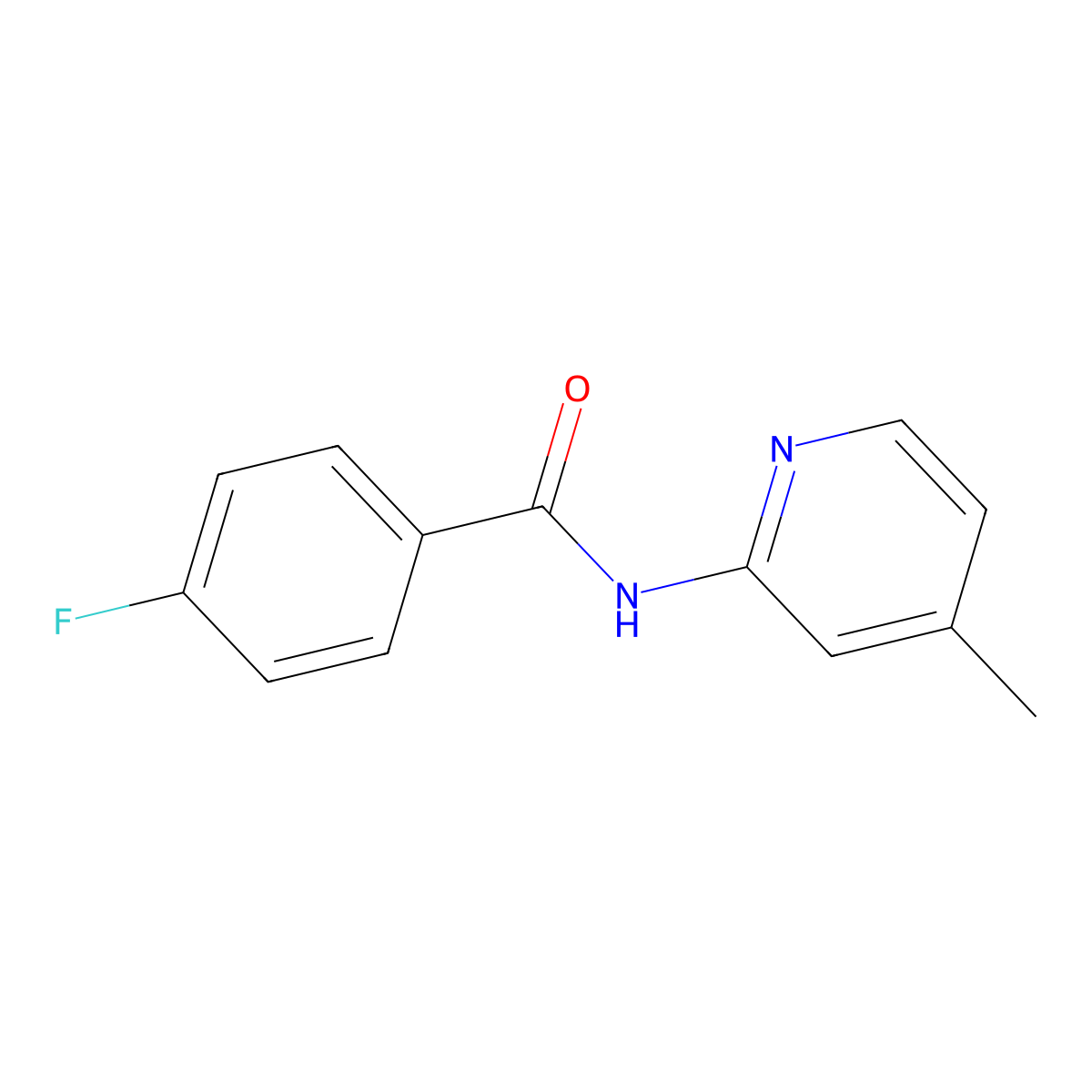 4-fluoro-N-(4-methylpyridin-2-yl)benzamide molecular structure, CAS 349129-75-5