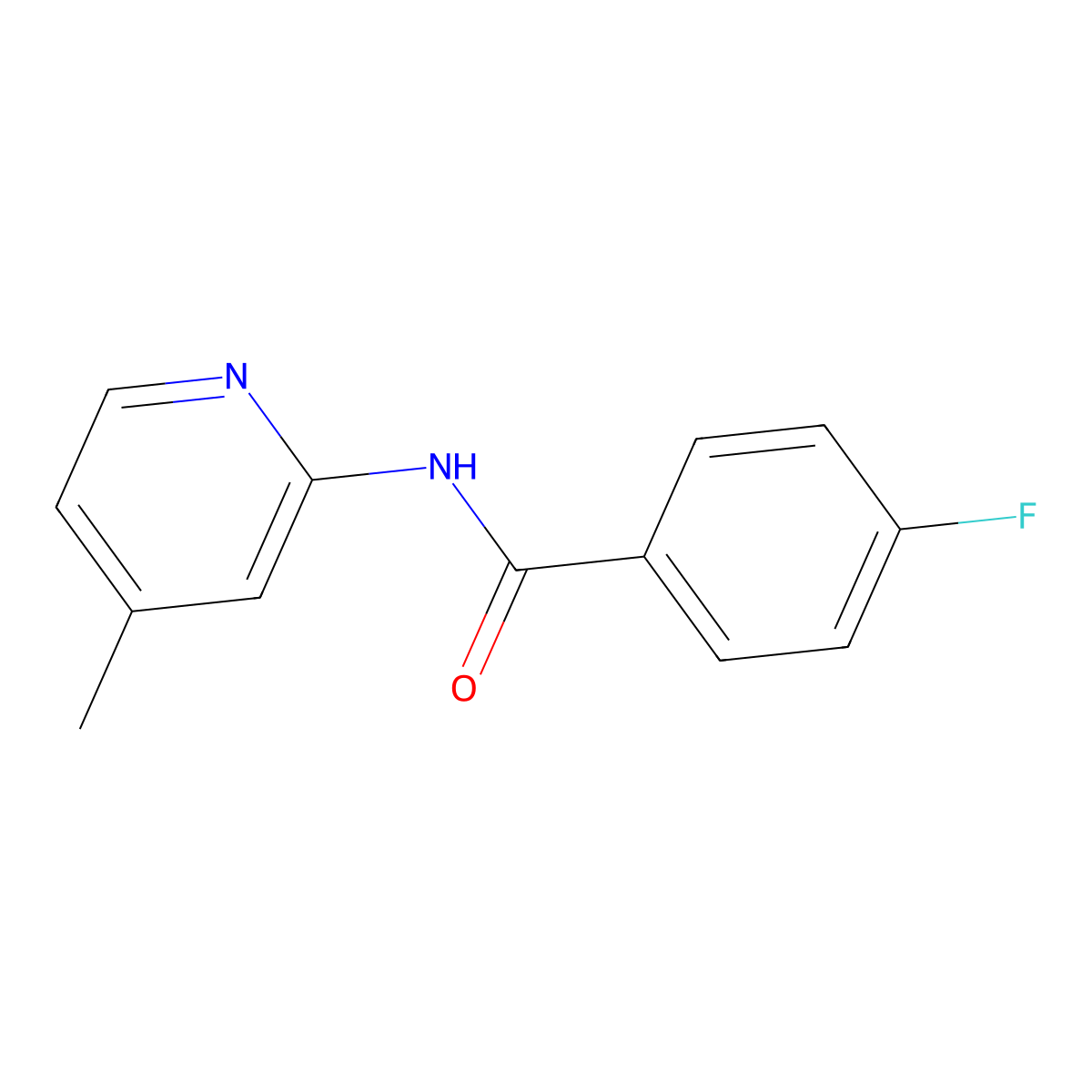 4-fluoro-N-(4-methylpyridin-2-yl)benzamide molecular structure, CAS 349129-75-5