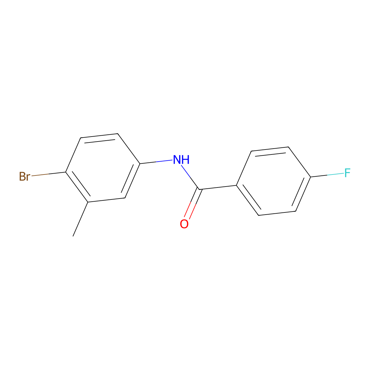 N-(4-bromo-3-methylphenyl)-4-fluorobenzamide molecular structure, CAS 349129-86-8