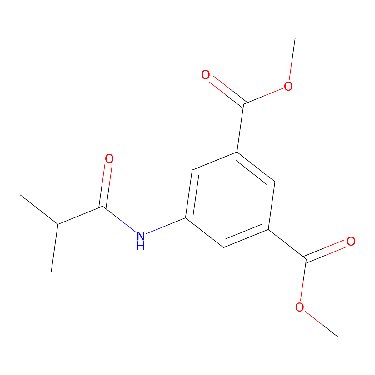 Dimethyl 5-(isobutyrylamino)isophthalate molecular structure, CAS 349130-07-0