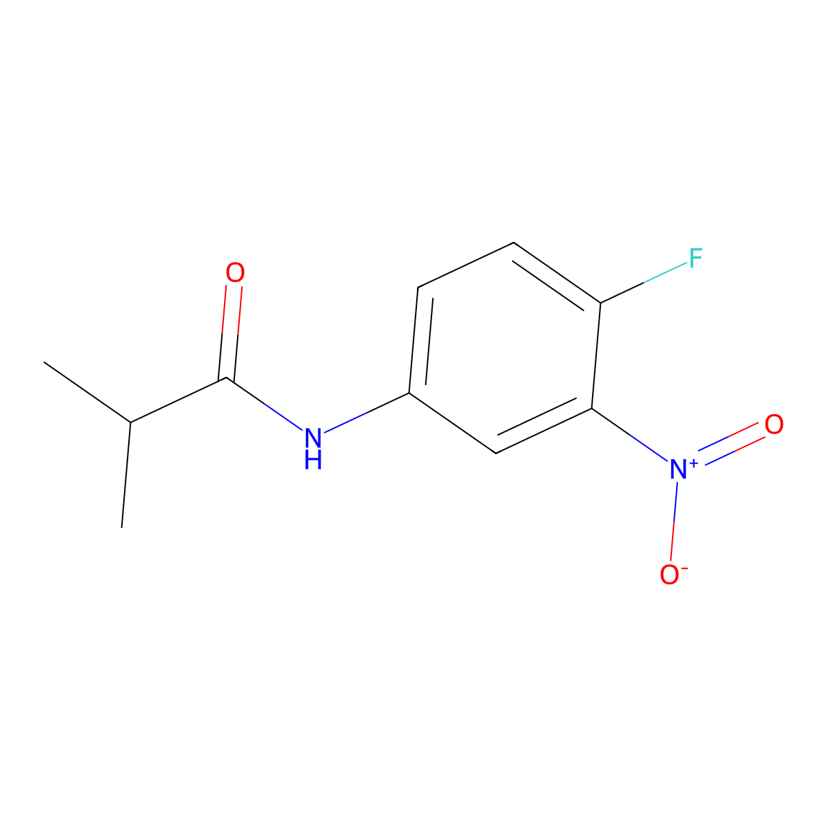 N-(4-fluoro-3-nitrophenyl)-2-methylpropanamide molecular structure, CAS 349130-30-9