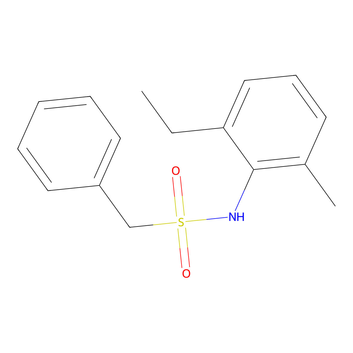N-(2-ethyl-6-methylphenyl)-1-phenylmethanesulfonamide molecular structure, CAS 349130-41-2