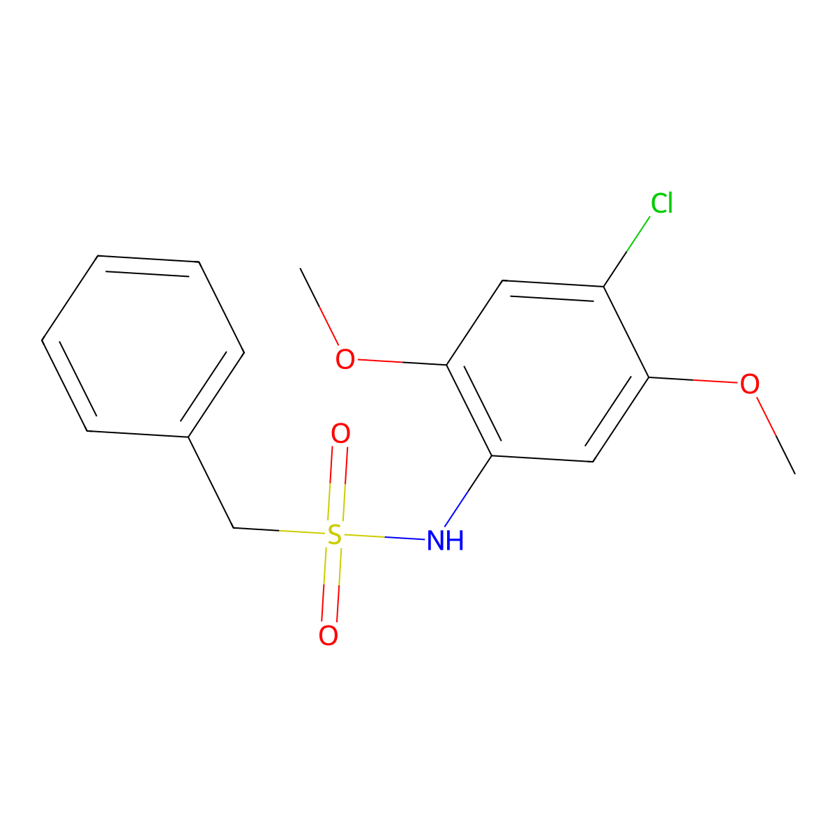 N-(4-chloro-2,5-dimethoxyphenyl)-1-phenylmethanesulfonamide molecular structure, CAS 349130-43-4