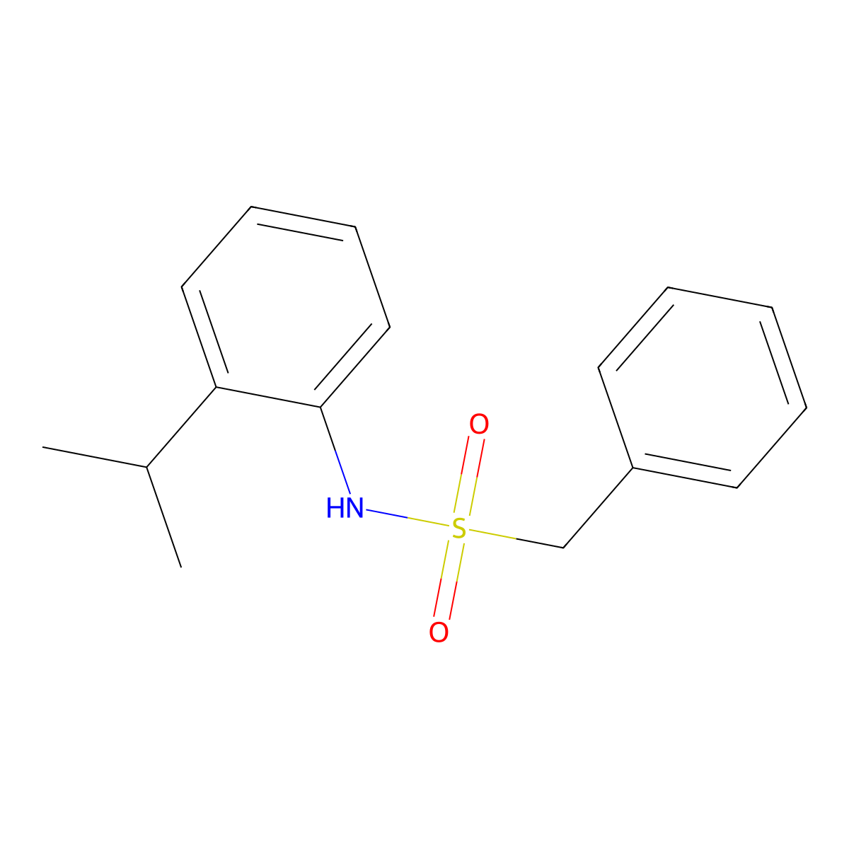 1-phenyl-N-(2-propan-2-ylphenyl)methanesulfonamide molecular structure, CAS 349130-47-8
