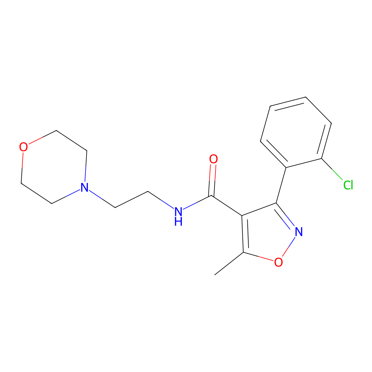 (3-(2-Chlorophenyl)-5-methylisoxazol-4-YL)-N-(2-morpholin-4-ylethyl)formamide molecular structure, CAS 349130-87-6