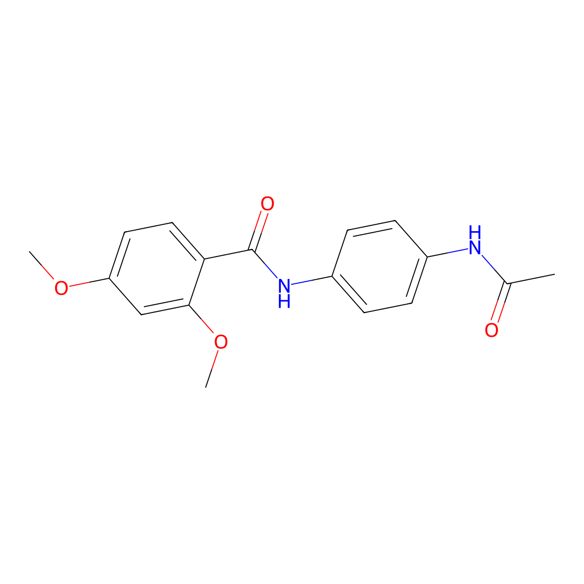 N-[4-(acetylamino)phenyl]-2,4-dimethoxybenzamide molecular structure, CAS 349131-59-5