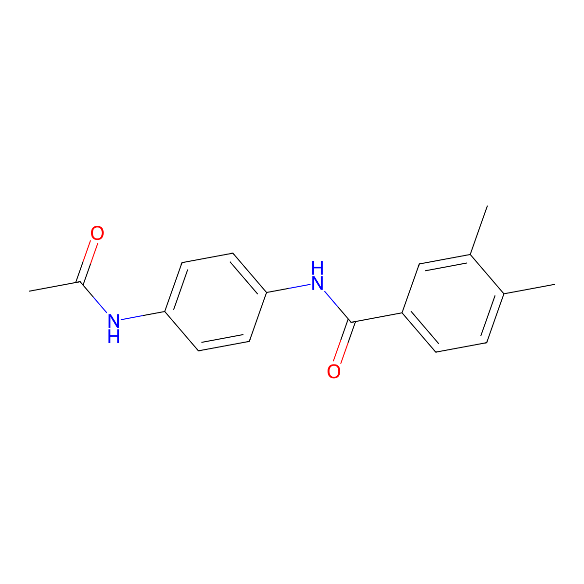 N-(4-acetamidophenyl)-3,4-dimethylbenzamide molecular structure, CAS 349131-60-8