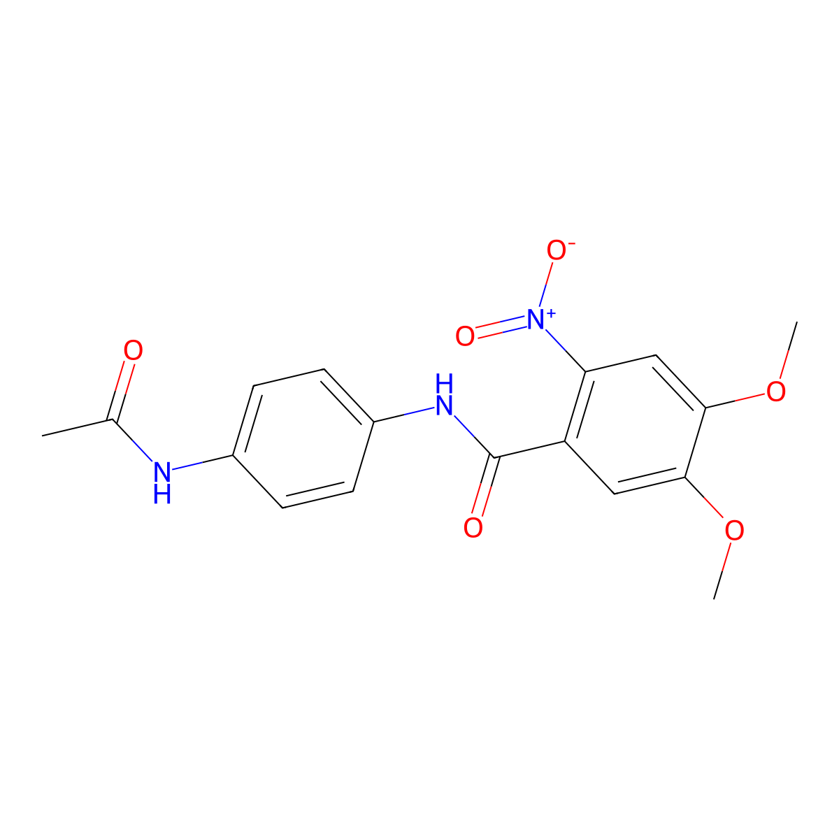 N-(4-acetamidophenyl)-4,5-dimethoxy-2-nitrobenzamide molecular structure, CAS 349131-75-5