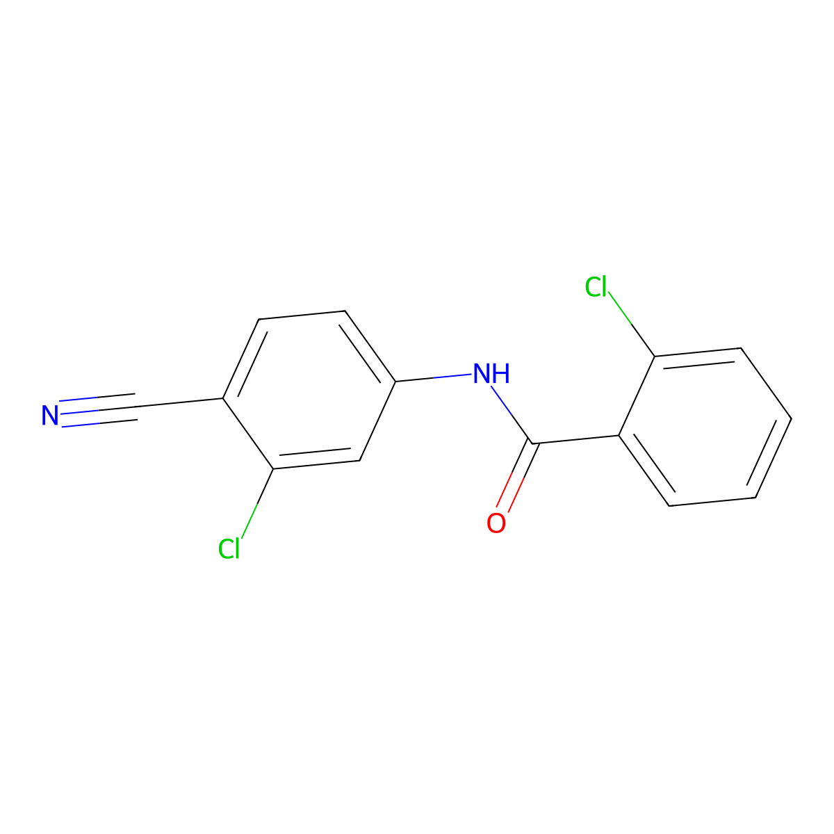 2-chloro-N-(3-chloro-4-cyanophenyl)benzamide molecular structure, CAS 349131-98-2
