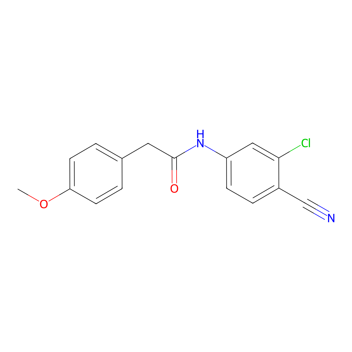 N-(3-chloro-4-cyanophenyl)-2-(4-methoxyphenyl)acetamide molecular structure, CAS 349132-09-8