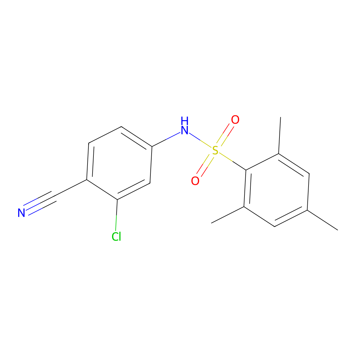 N-(3-chloro-4-cyanophenyl)-2,4,6-trimethylbenzenesulfonamide molecular structure, CAS 349132-25-8
