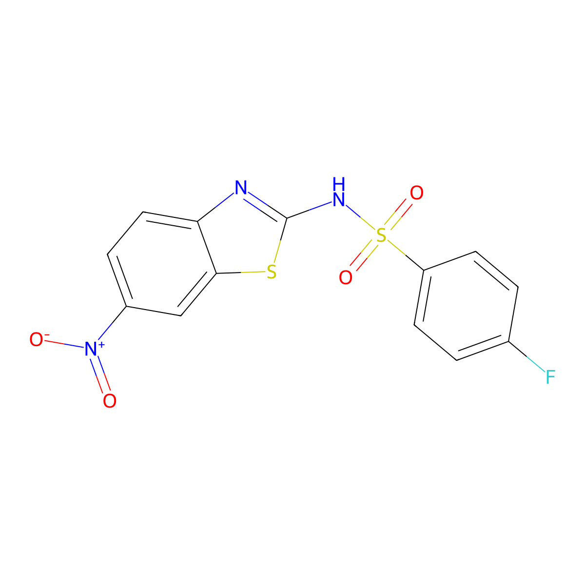 4-fluoro-N-(6-nitro-1,3-benzothiazol-2-yl)benzenesulfonamide molecular structure, CAS 349132-83-8