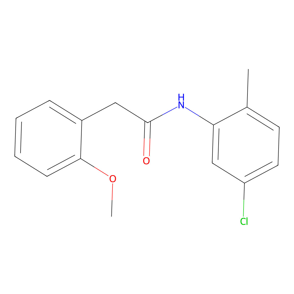 N-(5-chloro-2-methylphenyl)-2-(2-methoxyphenyl)acetamide molecular structure, CAS 349133-36-4