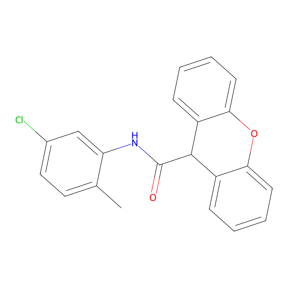 N-(5-chloro-2-methylphenyl)-9H-xanthene-9-carboxamide molecular structure, CAS 349133-45-5