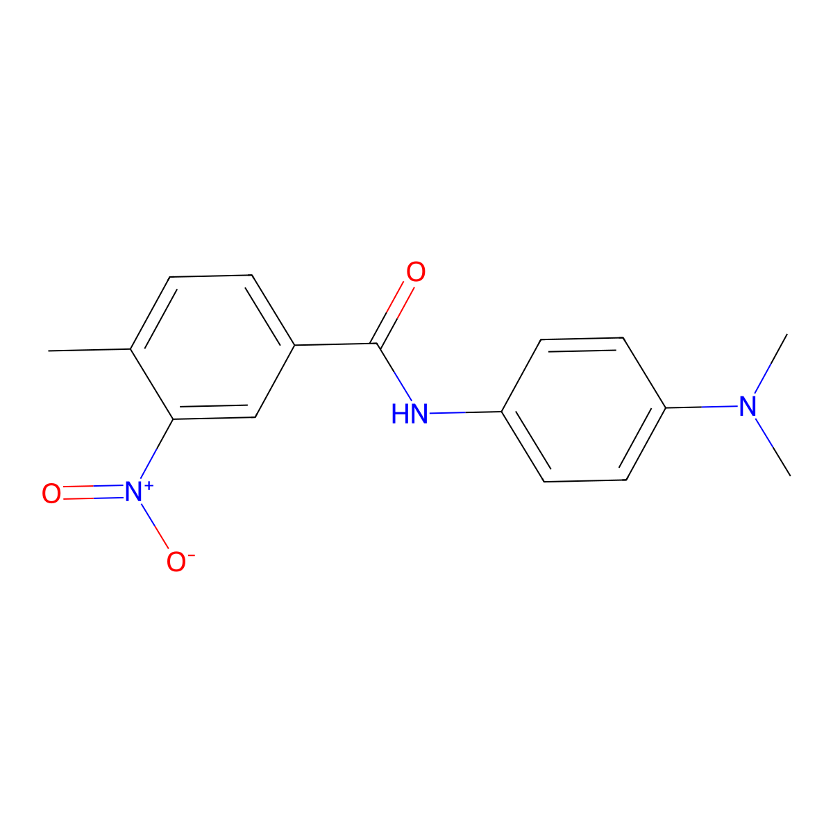 N-[4-(dimethylamino)phenyl]-4-methyl-3-nitrobenzamide molecular structure, CAS 349133-49-9