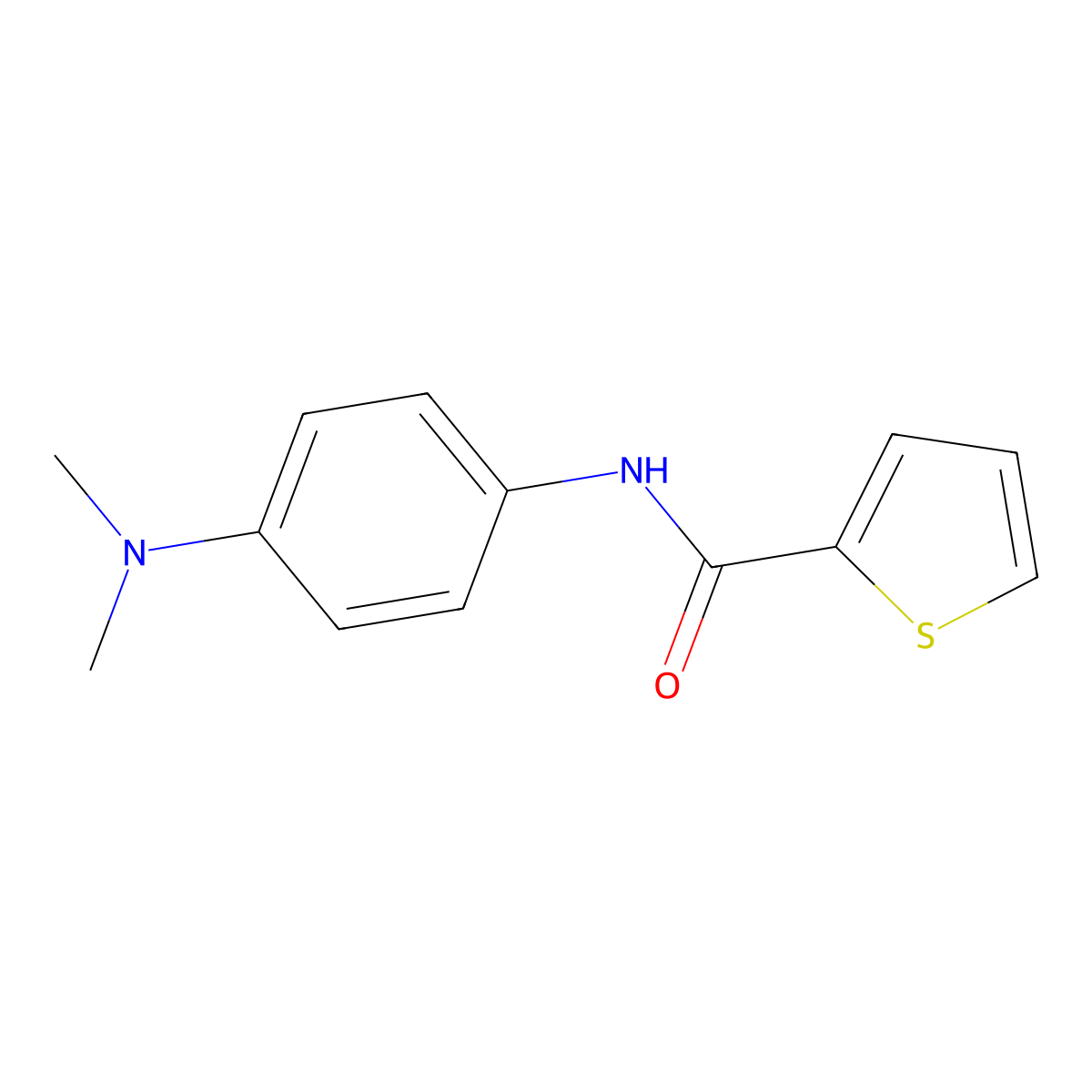 N-(4-(dimethylamino)phenyl)thiophene-2-carboxamide molecular structure, CAS 349133-54-6